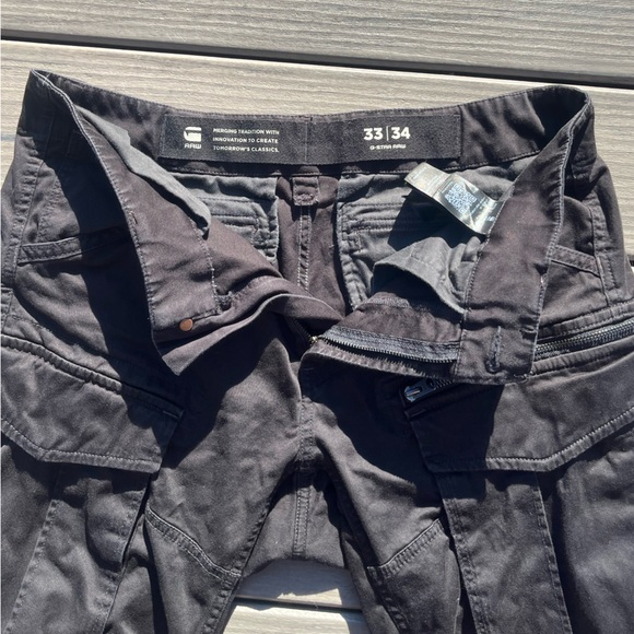 G-Star Raw; Men's Black; Regular/Tapered 3D Cargo Pants; Many Pockets; 33/34 - Picture 9 of 11